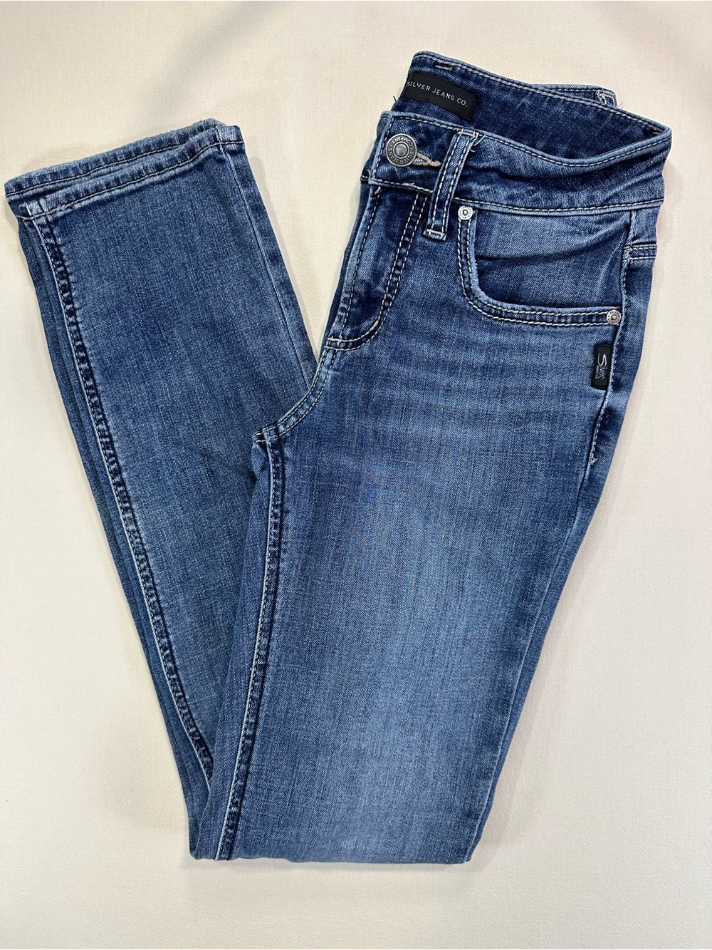 Silver Jeans Co. Suki Mid Straight Curvy Jeans Medium Wash W25 EUC